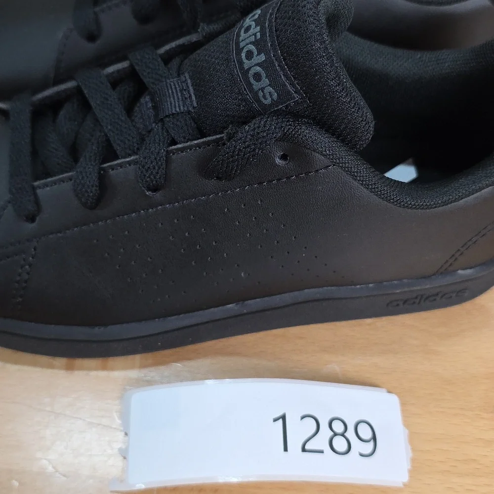 Adidas Advantage Clean Black Leather Men's Sneakers Size 1 - Picture 9 of 9